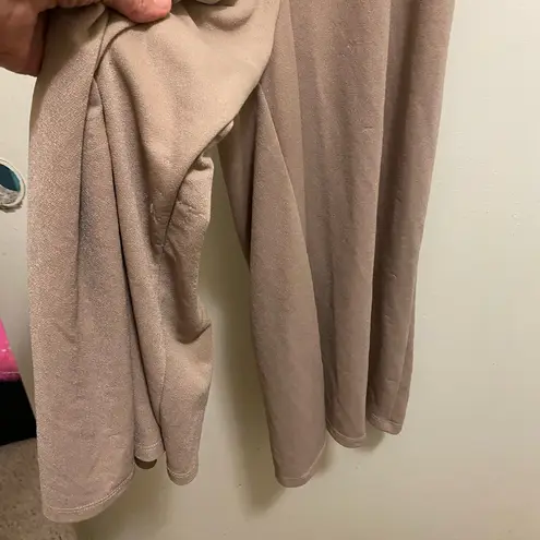 Lovely Day Womens Halter Jumpsuit Beige S Small cropped Wide Flare Leg