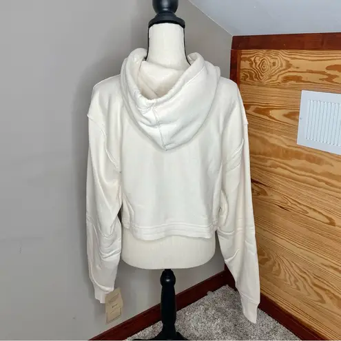 Champion Reverse Weave Natural State Cropped Hoodie Off White Cream Medium NWT