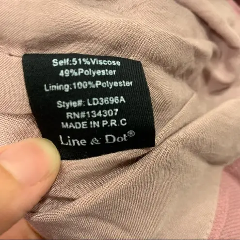 Line and Dot Revolve Lace Up Mauve Pink Ruched Bodycon Mini Dress | XS