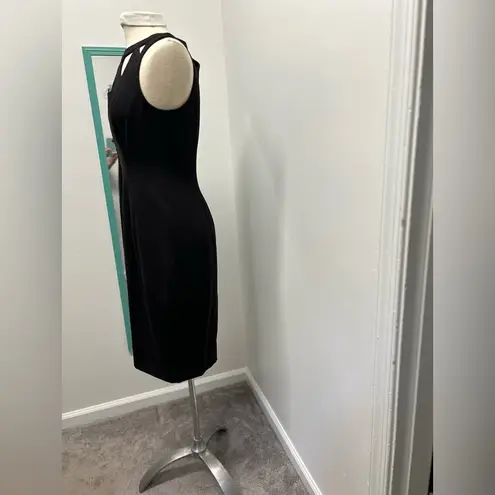 Eliza J  | Triangle Cutout Sleeveless Shift Dress - [size 8 in Black] LBD