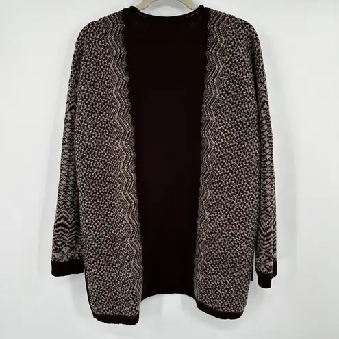 Peruvian Connection Geometric Pattern Wool Baby Alpaca Sweater M/L Burgundy