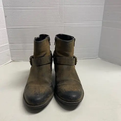 NICOLE Women’s Western Boots Distressed Style Sage 7.5 M Black & Gold