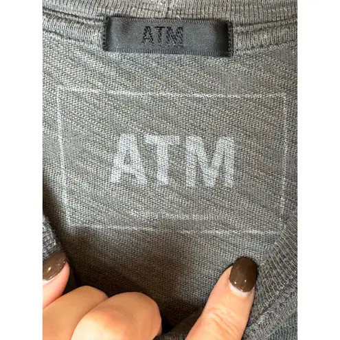 ATM Anthony Thomas Melillo Shirt Women Large Gray Cotton Short Sleeve Tee Preppy