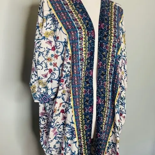 Boho Bohemian KIMONO duster Small beige blue Gypsy Purple