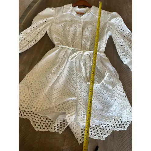 Misa Los Angeles The Joanna Cotton Eyelet Romper in White Women’s size Medium