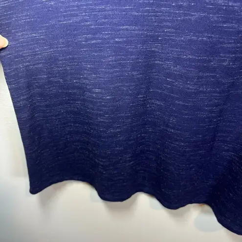 Hilary Radley Womens 3/4 Sleeve French Terry Dress Navy Blue Space Dye Sz Medium