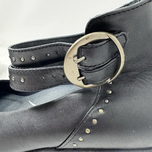 Dansko Black Leather Double Strap Studded Mary Jane Clogs Wedges Shoes Size 39