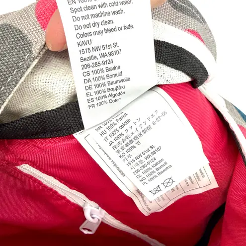 KAVU Rope Sling Bag Polka Dot Gray Pink Teal Shoulder Backpack Purse 0100460