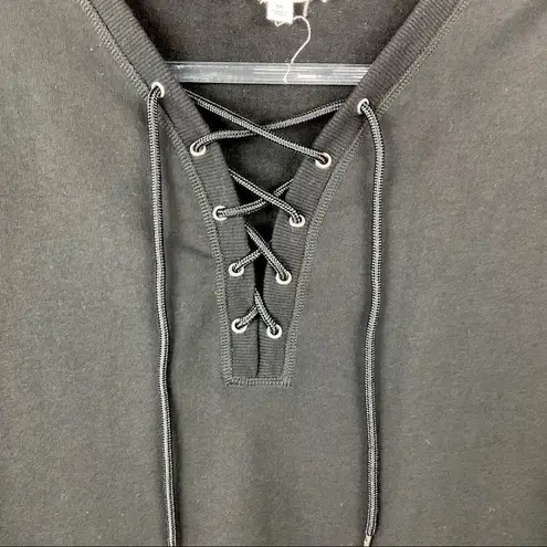 Cloud Chaser Black Lace Up Sweatshirt Medium