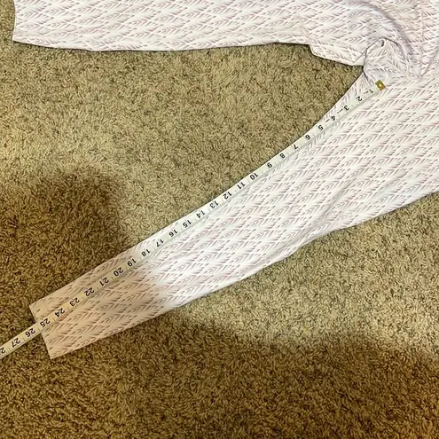 Buff Bunny White Pink Pattern Active Athletic Leggings Side Pockets Size Small