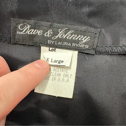 Dave and Johnny Vintage Dave & Johnny Black Shimmer Back Zip Maxi Skirt Size XL NEW Deadstock