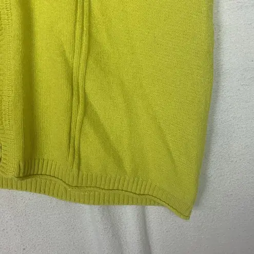 Title Nine womens medium yellow full zip sweater flaw long sleeve cardigan neon