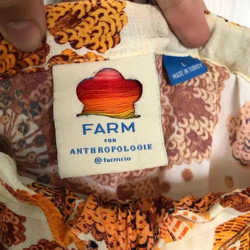 Farm Rio  x Anthropologie Cutout Floral Maxi Dress in Neutral Motif Size L