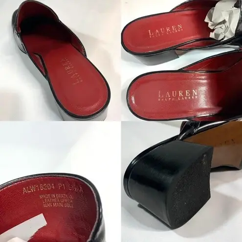 Lauren Ralph Lauren‎ Block Heel Mule Loafers Black Size 9.5