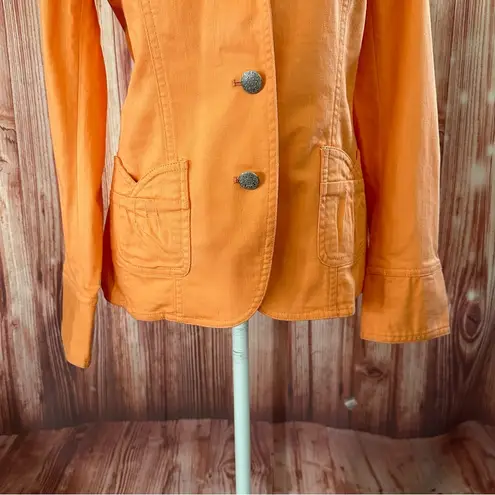 Denim & Co  Orange Stretch Denim Blazer