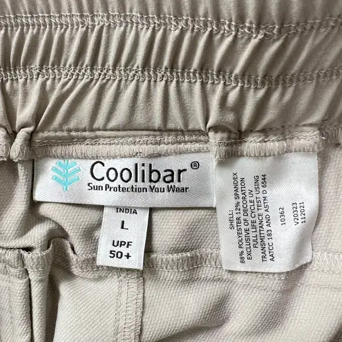 Coolibar Sun Protection UPF 50+ Women's L Tan Beige Lightweight Athleisure Pants Size L