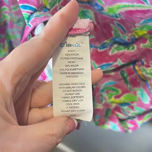 IBKUL Women's Rachel Hot Pink Multi Long Sleeve Crew Neck Shirt Size XS