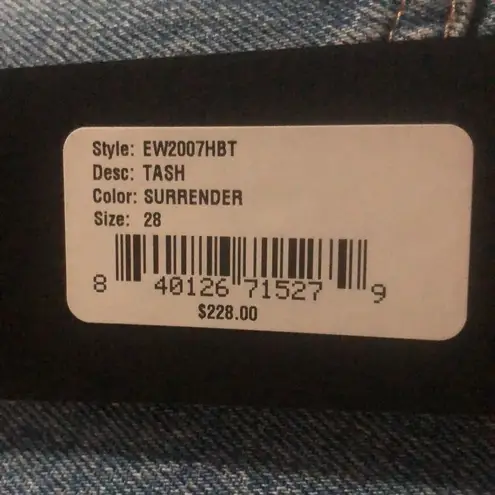 EDWIN Size 28 DISTRESSED TASH RELAXED STRAIGHT LEG DENIM JEAN IN SURRENDER Blue