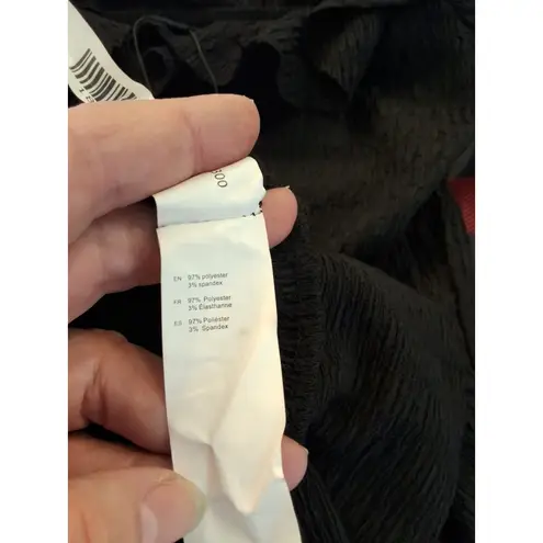 Arden B. Size M Black 3/4 Sleeve Womens Ruffled Blouse NEW Size M