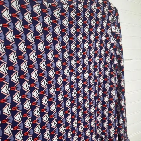 Bobeau Women's Geometric Print 3/4 Sleeve Babydoll Dress Size L