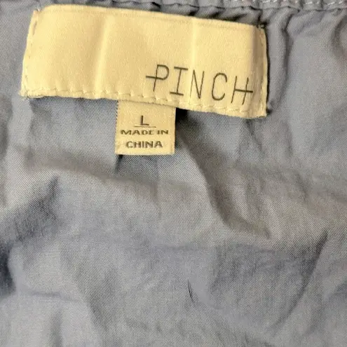 Pinch Cotton Ruffle Relaxed Peasant Coastal Dress Size Small Blue