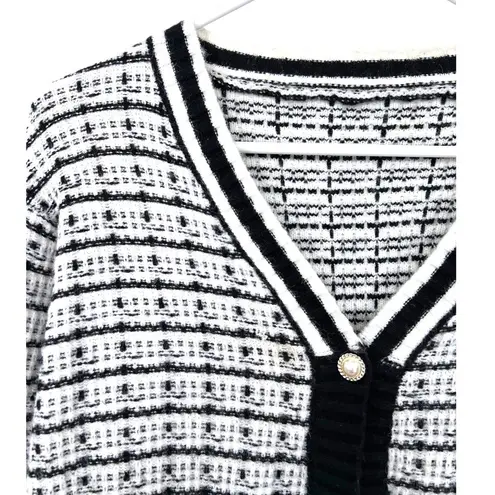 Luxury look | M | Tweed Knit Cardigan Knit Sweater V
