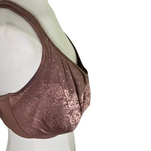 Soma 40DDD Minimizer Bra Brown Floral Lace Unlined Supportive Full Coverage Size undefined