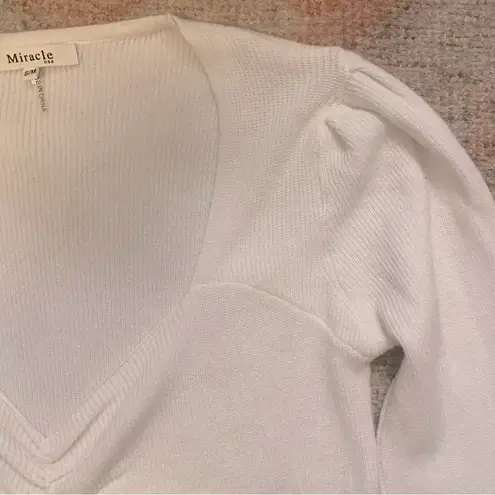 Miracle Brand Cinch Front White Sweater