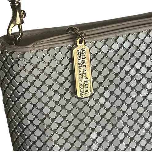Whitting and Davis Metal Mesh Clutch Crossbody Handbag Tan