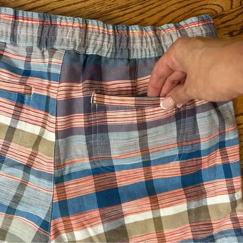 Caslon | Blue Nichole Plaid Stretch Multi Colored Shorts Size M