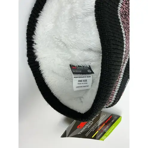 NEW Swiss Tech 3M Thinsulate Headband Performance Gear Black Pink White Knit