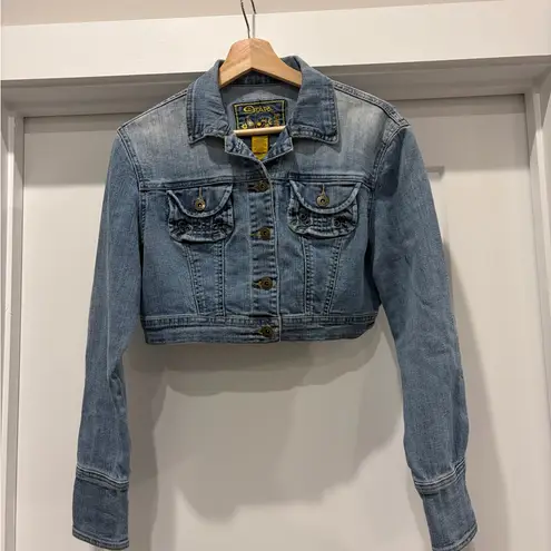 Star Jeans Y2K 90’s Faded Blue Denim Retro Cropped Jean Jacket Size Medium