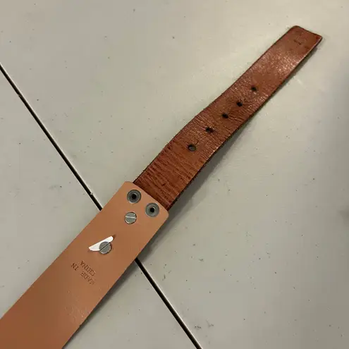 Brown Genuine Bonded Leather Wrap Round Silver Loop Stud Belt Size XL