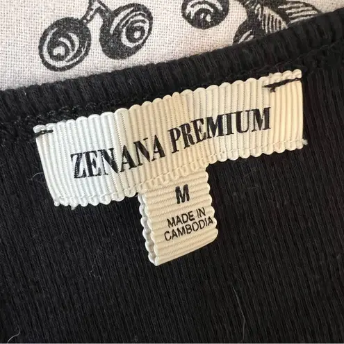 Zenana Outfitters Premium Black Cotton Blend Bodycon Dress Short Sleeve Casual Basic Size M