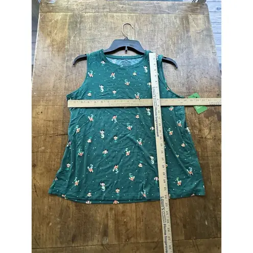 Women Celebrate Together Green St. Patrick Day Leprechaun Print L Tank Top RB Size L