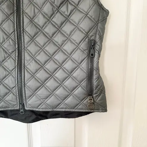 Pikeur Silver Grey Quilted Equestrian Preppy Riding Full Zip Vest Women 10