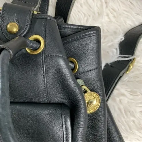 Dooney & Bourke  Gloved Black Leather Bucket Backpack Vintage