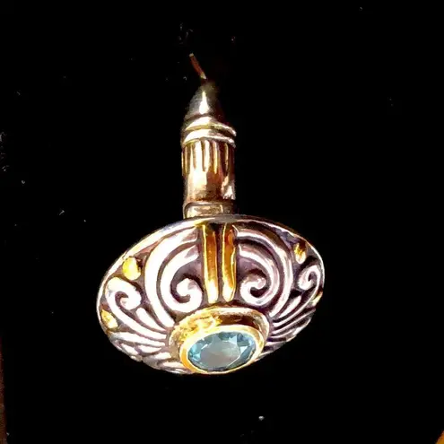 Artisan Sterling Silver 22K Blue Topaz Ring Sz 6•3/4 NWT