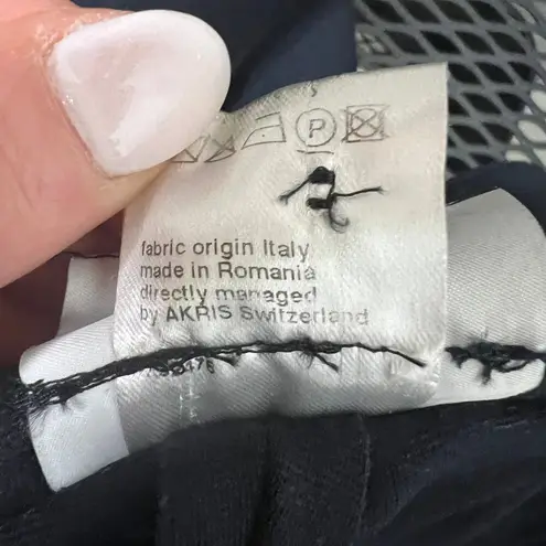 Akris Punto Classic Tapered Straight Leg Dress Work Pants Size US 6 Navy Blue