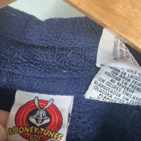 Looney Tunes Tweety Bird Fleece Shirt Jacket Womens Small Embroidered Cartoon Blue