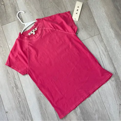 AMO Raglan Tee NWT cap sleeve distressed womens Pink (xsmall) casual bright Size XS