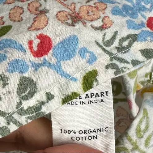 Apiece Apart Floral Poplin Shirred Mission Top Women’s Sz XS Yellow