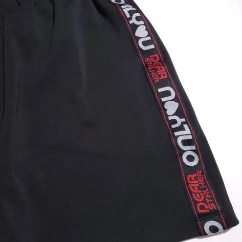 Dear Stalker Korean Designer Streetwear Athletic Shorts Black Red Women's OS Size undefined