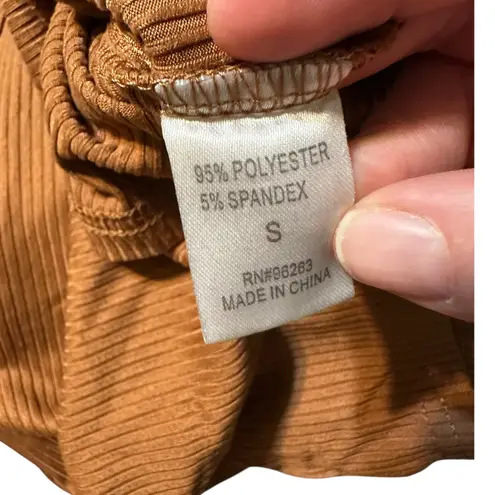 Olivia Rae New York Ribbed Tank Top Sleeveless Copper Brown Casual Basic S