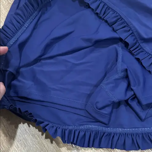 Navy Blue Skirt with Ruffle Hem