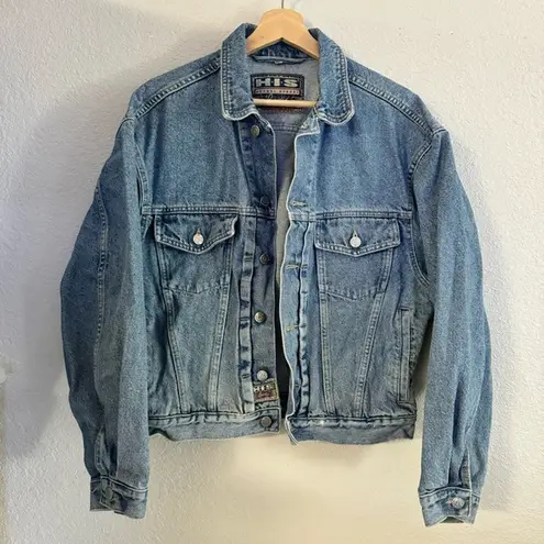 Vintage Oversized Denim Jean Trucker Jacket Collar 90s size small