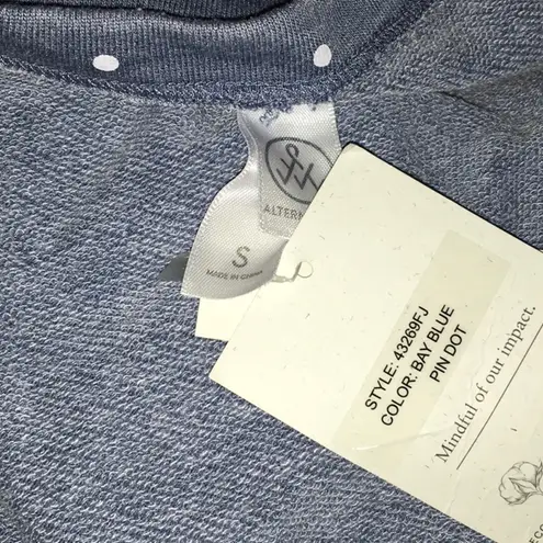 Alternative NWT Bay Blue Pin Dot Piper Cross Front Cropped Jumpsuit Size Small