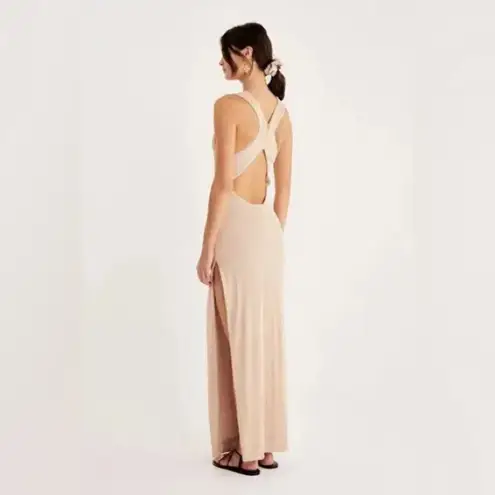 Revolve Rumer Rosa Maxi Dress Nude XL