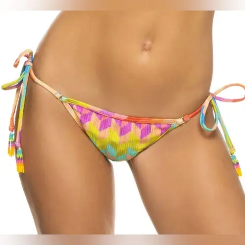 Farm Rio Ribbed Light Chevron Tie Side Brazilian Bikini Bottom