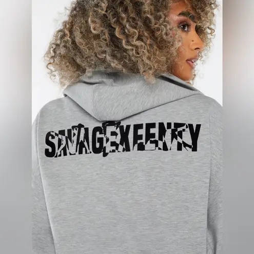 NWT Savage X Fenty Forever Savage Showgirl Short Robe Platinum Gray